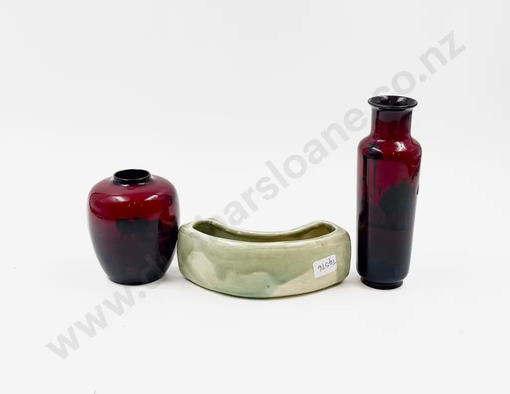 Two RD Flambe Vases together with Briar Gardner Flower Trough Image 1++