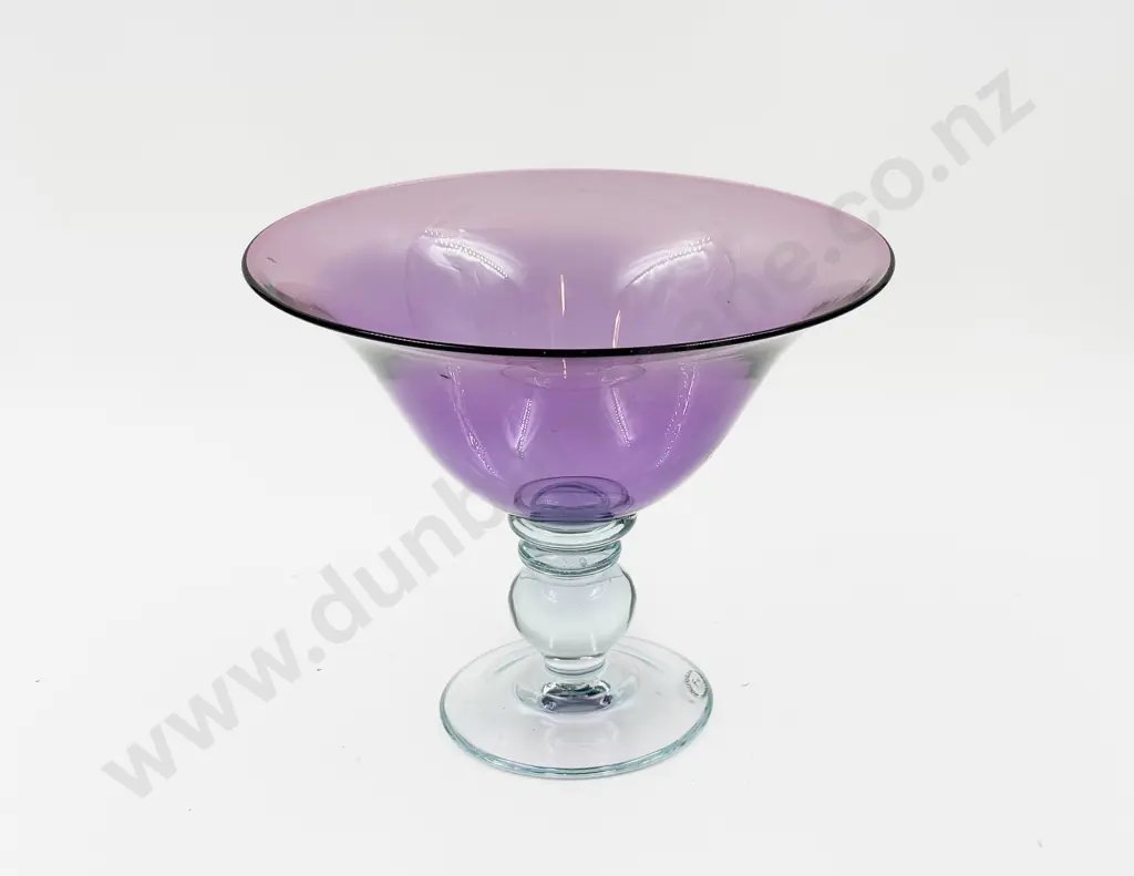 Hoglund Art Glass Pedestal Table Bowl Image 1++