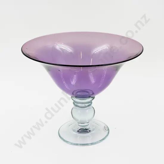 Hoglund Art Glass Pedestal Table Bowl