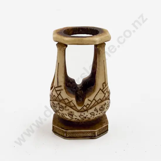 An Ivory Netsuke of A Plant Stand