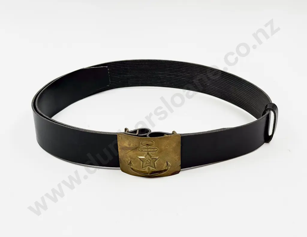 Russian Belt with Anchor/Hammer & Sickle Belt Buckle Image 1++
