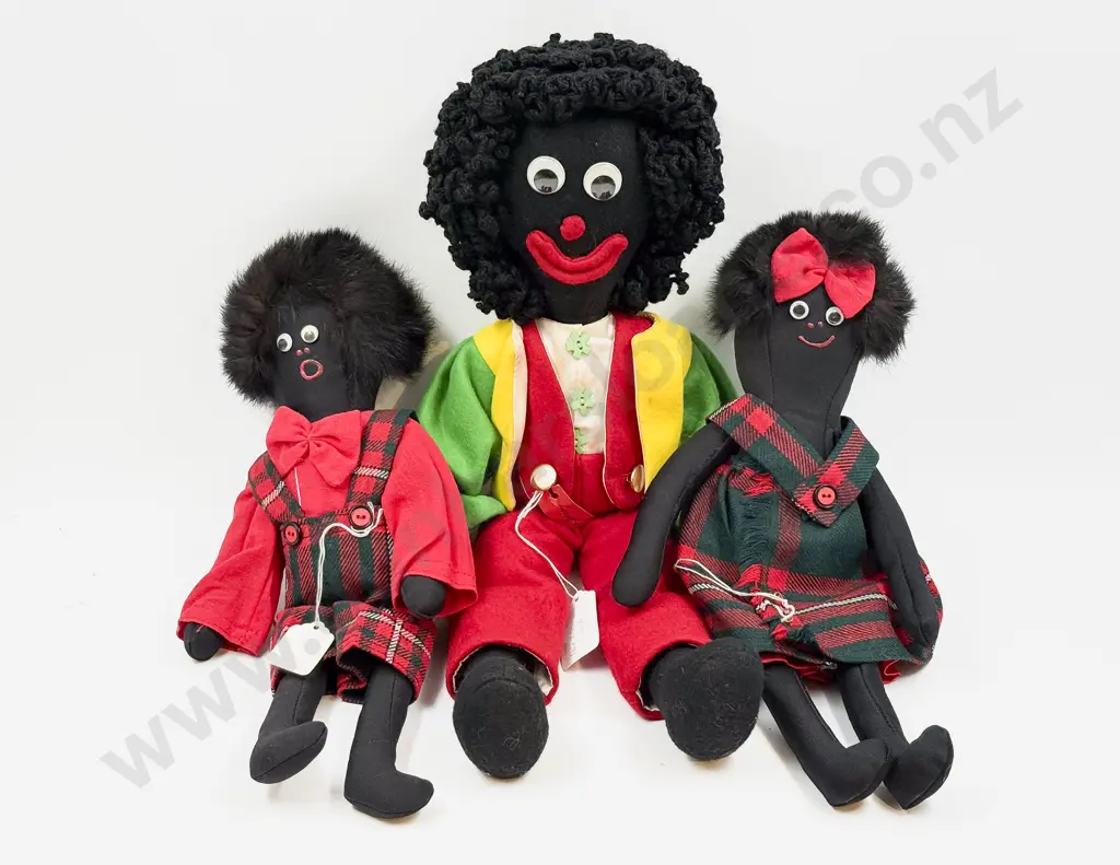 Gaye Jennings NZ Three Hand Made Character Gollies 38cm 50cm Image 1++
