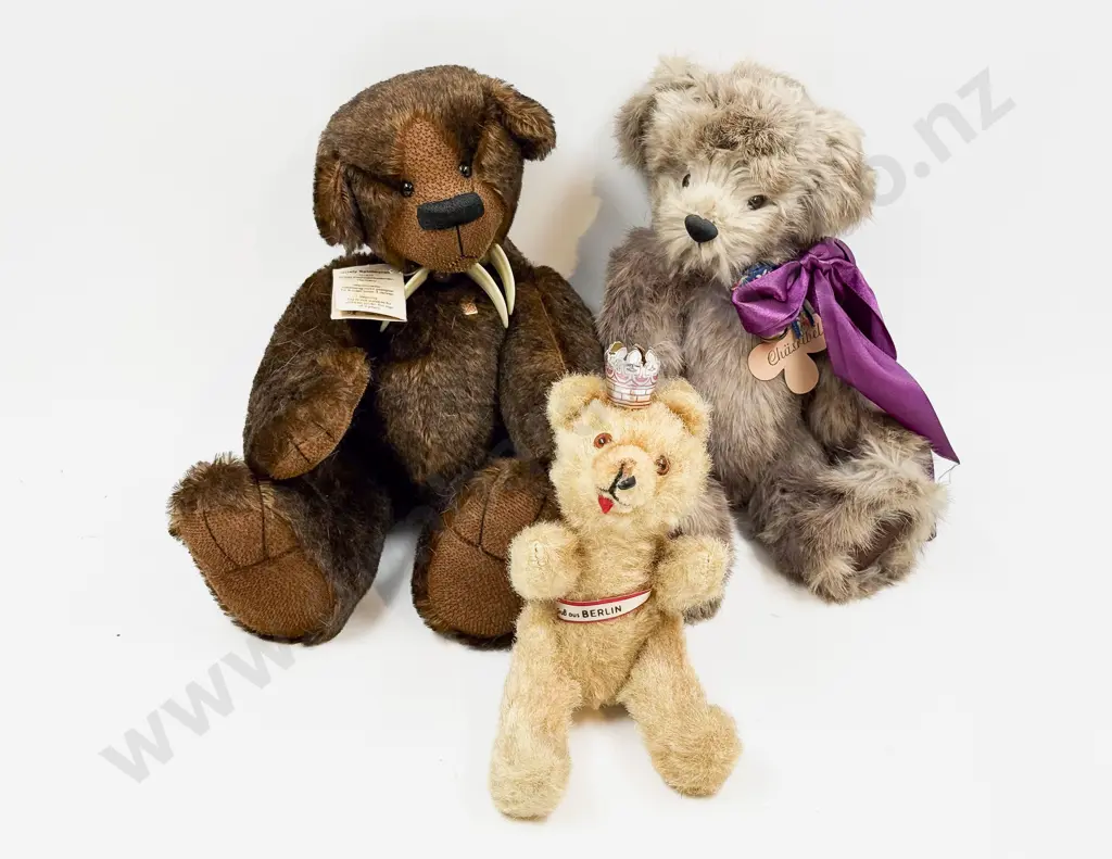 Two Artist Teddy Bears and Vintage Berlin Bear Image 1++