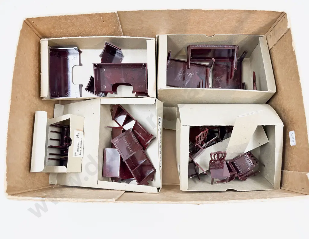 Five Boxed Hard Plastic Dolls House Furniture - New/Old Image 1++