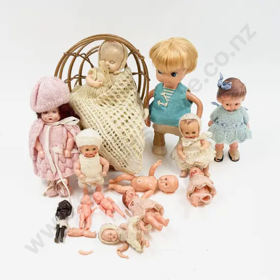 Various Pedigree and Other Small Hard Plastic Character Dolls