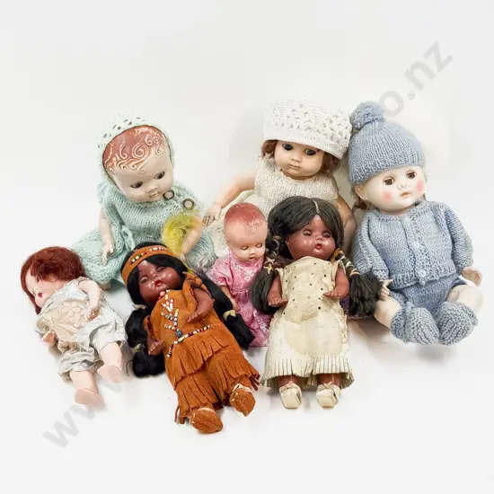 Various Pedigree and Other Small Hard Plastic Character Dolls