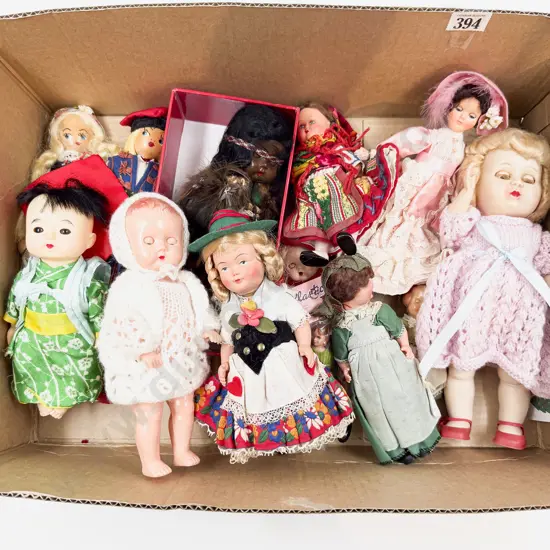 Various Pedigree and Other Small Hard Plastic Character Dolls
