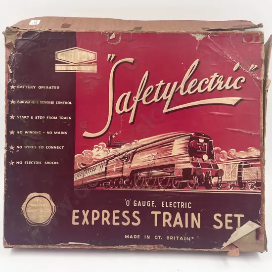 Boxed Mettoy Battery Operated Tinplate Train Set