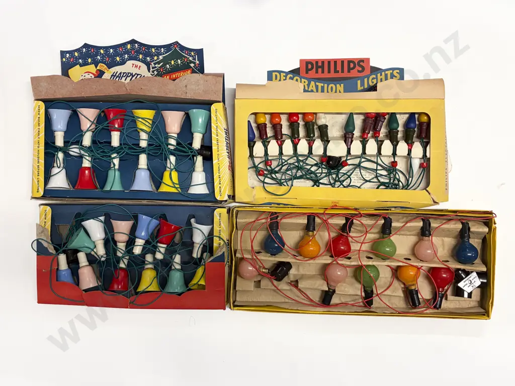 Four Vintage Boxed Christmas Tree Lights Sets Image 1++