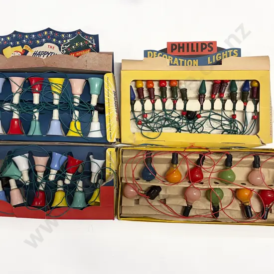 Four Vintage Boxed Christmas Tree Lights Sets