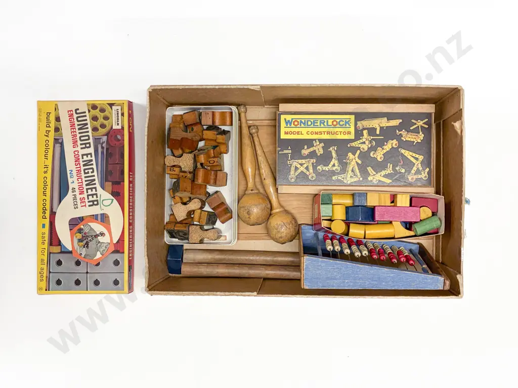 Assorted Vintage Wooden Building Blocks Stamps & Various Image 1++