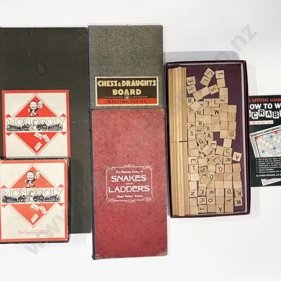 Vintage Monopoly Scrabble & Game Boards