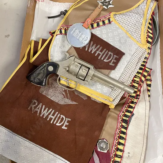 Vintage Childs Raw Hide Cowboy Outfit with Pistol