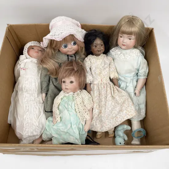 Five Small New Bisque Dolls