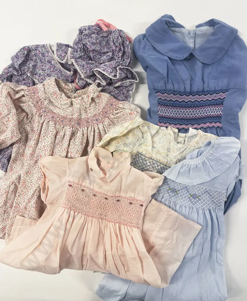 Qty Vintage Toddler Clothing including Smocked Dresses Image 1++