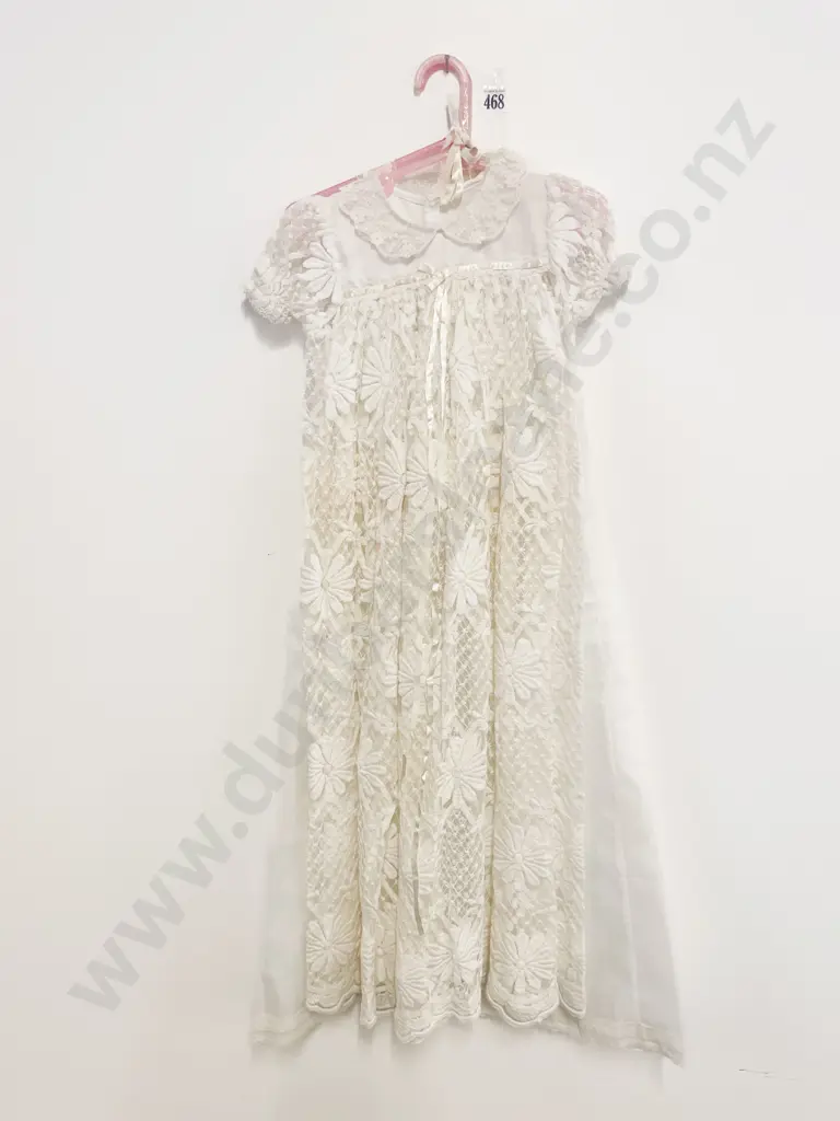 Vintage Lace Christening Gown With Petticoat Image 1++