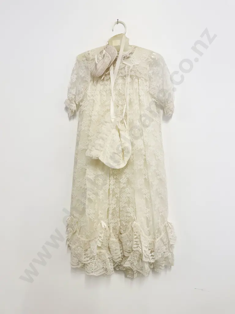 Vintage Lace Christening Gown and Smocked Gown Image 1++