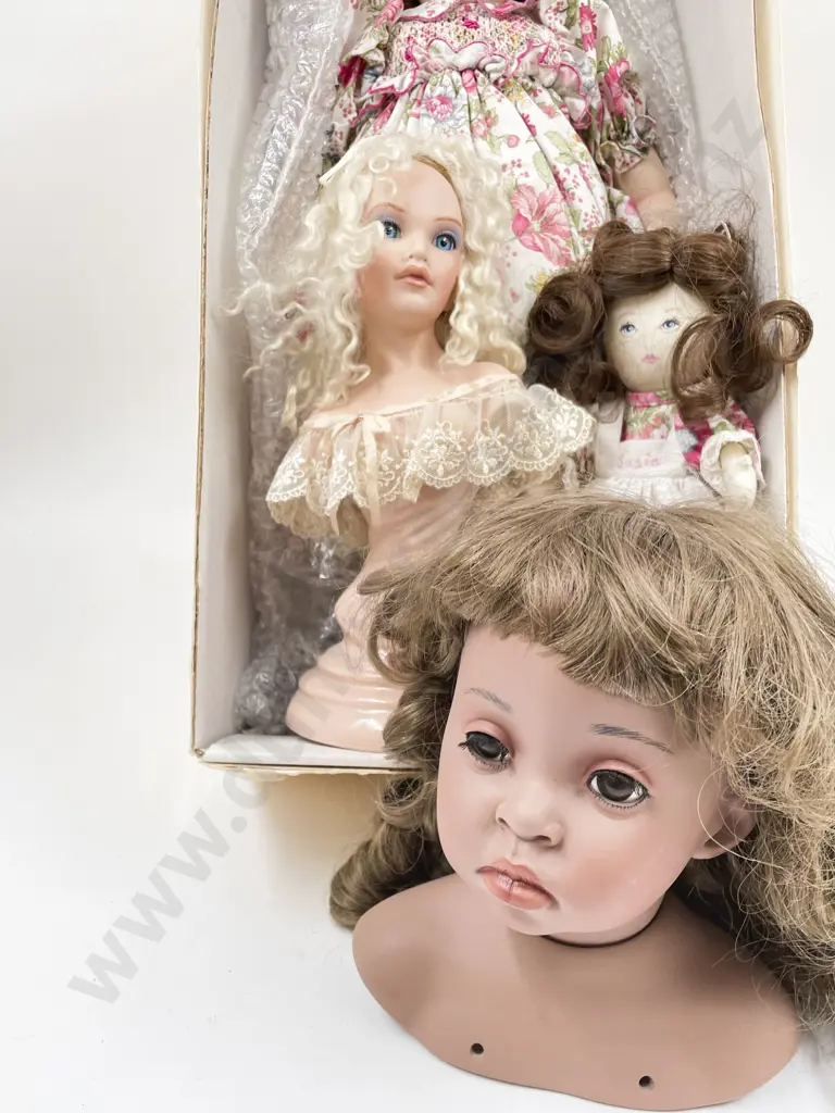 New Bisque Doll and Two Doll Busts Image 1++