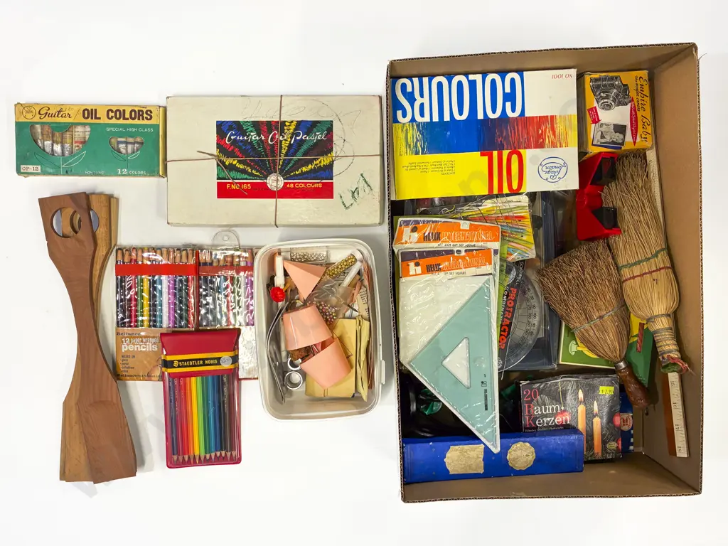 Qty of Paints and Drawing Tools with Candles Etc Image 1++