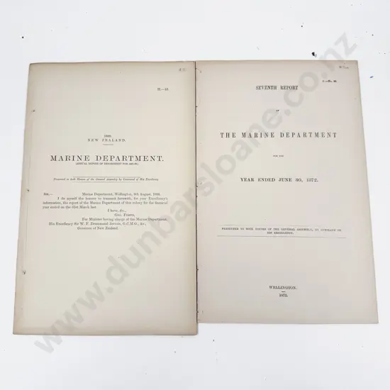Two Vintage NZ The Marine Department Reports