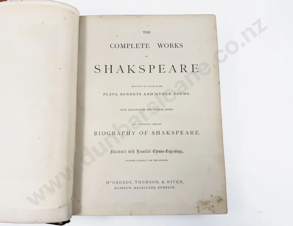 Vintage Leather Bond Shakespeare Works Image 1++
