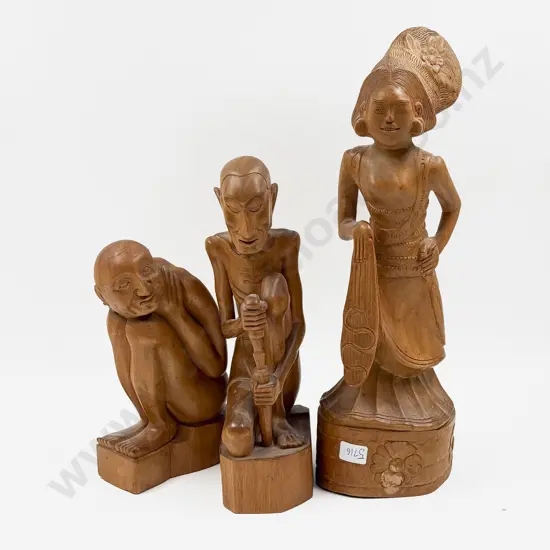 Three Assorted Carved Figures