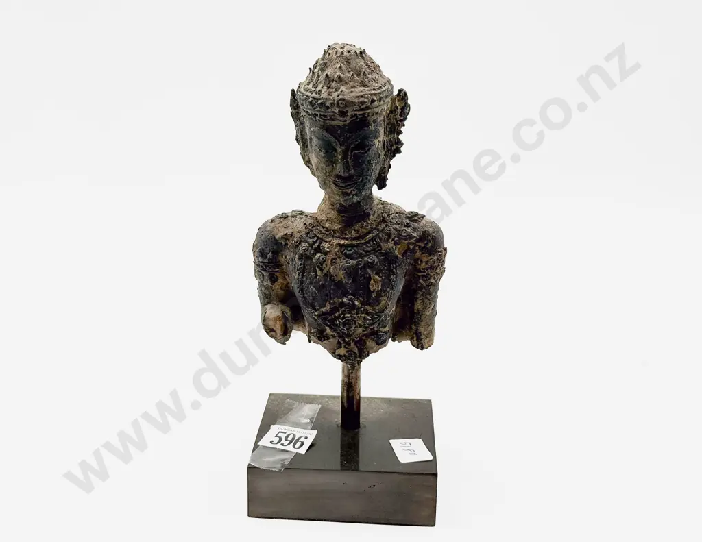 Bronze Style Thai Buddha Bust on Stand Image 1++