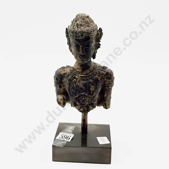 Bronze Style Thai Buddha Bust on Stand