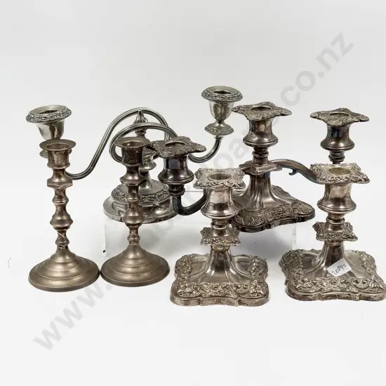 Six Assorted S/P Candle Sticks
