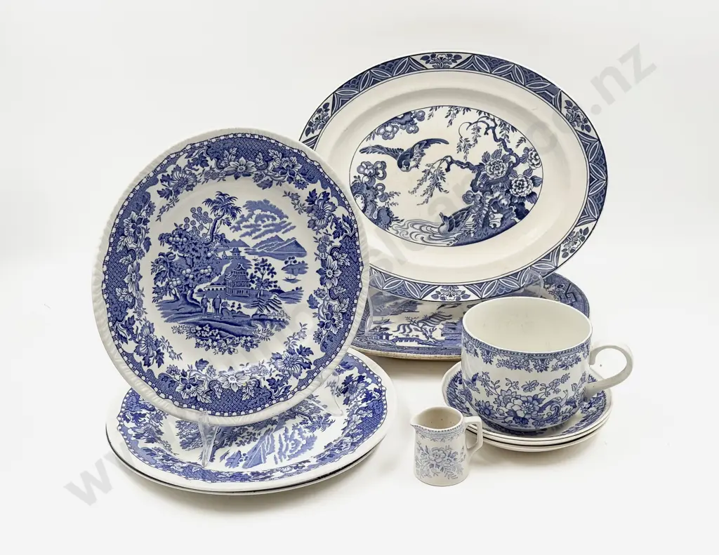 T. G. Green Breakfast Mug and Three Sauces with Assorted Blue and White China Image 1++
