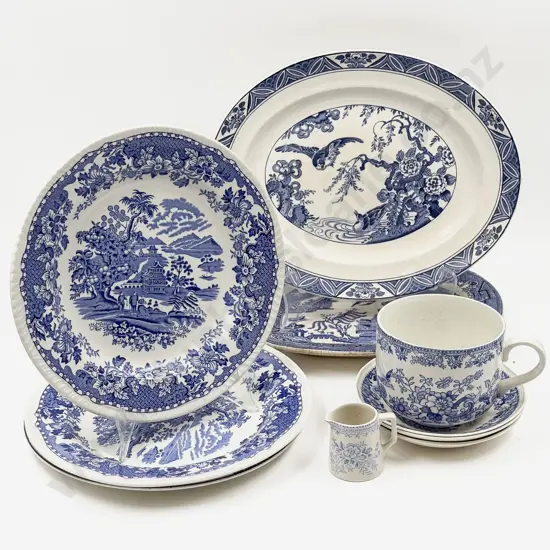 T. G. Green Breakfast Mug and Three Sauces with Assorted Blue and White China