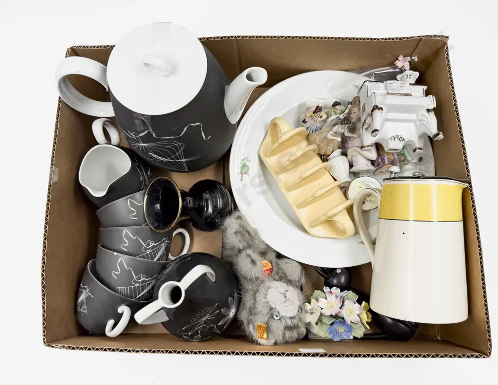 Box of Assorted China with Figures and Ornaments Image 1++