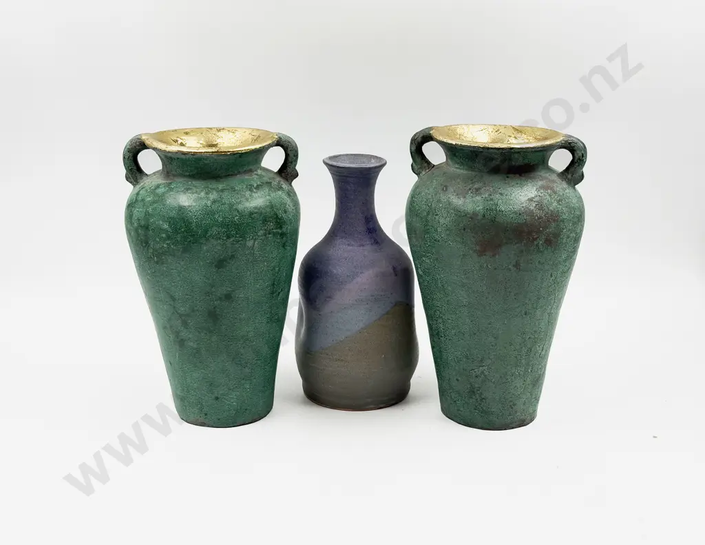 Pair of Decorative Vases together with Pottery Vase Image 1++
