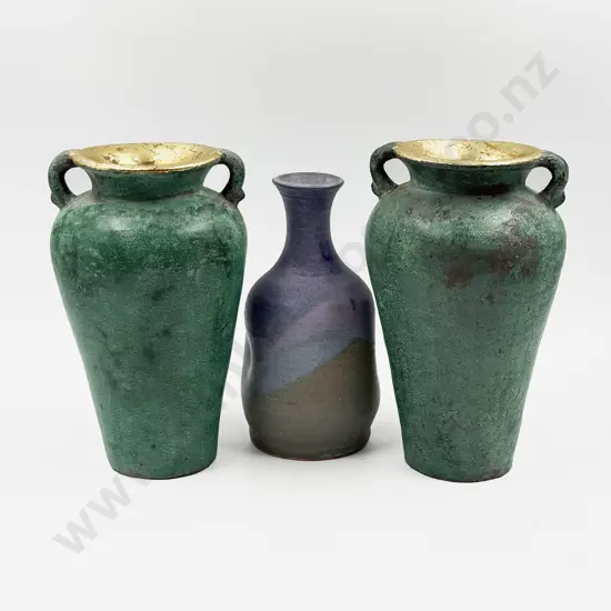 Pair of Decorative Vases together with Pottery Vase