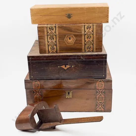 Three Assorted Inlay Boxes and Other