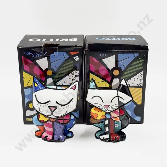 Britto Money Box together with Britto Cat Figure - both with Original Boxes