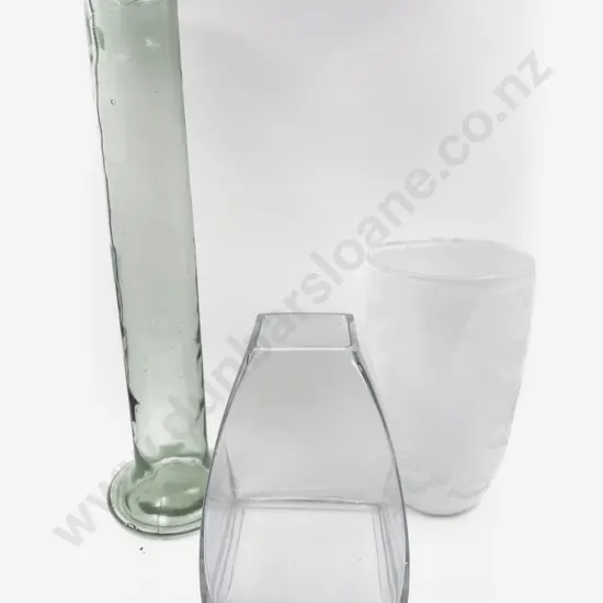 Three Assorted Glass Vases