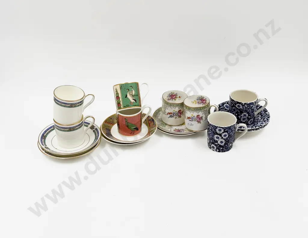 Eight Assorted Demi-Tasse Cups and Saucers Image 1++