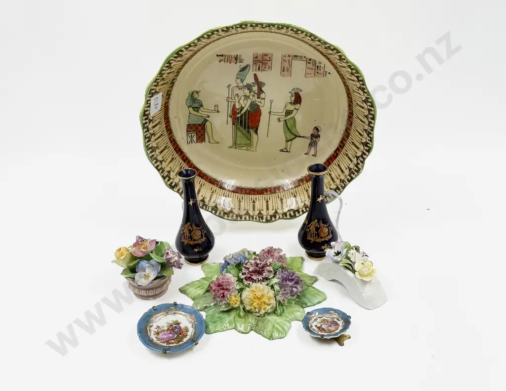 RD Bowl with Assorted Floral Ornaments etc Image 1++