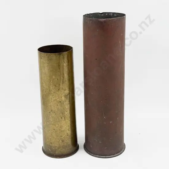 Two Brass Artillery Shell