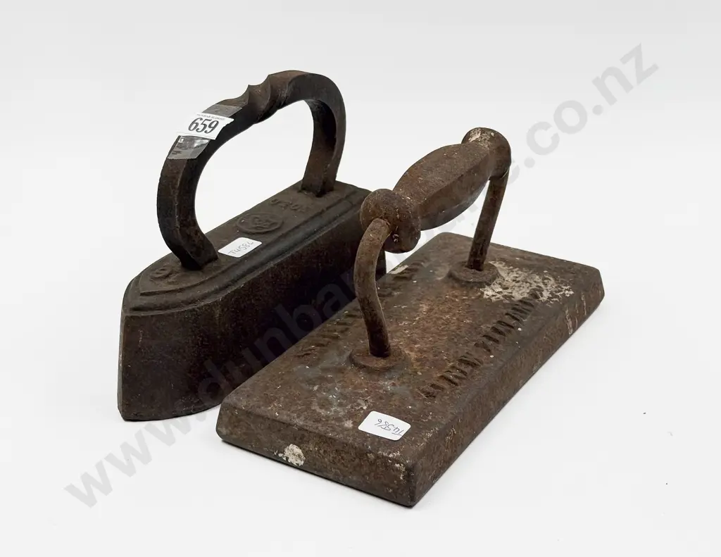 Two Vintage Heavy Flat Irons Image 1++