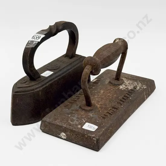 Two Vintage Heavy Flat Irons