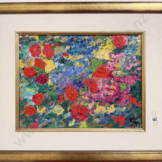 Indistinctly Signed - Floral Study - Oil on Canvas