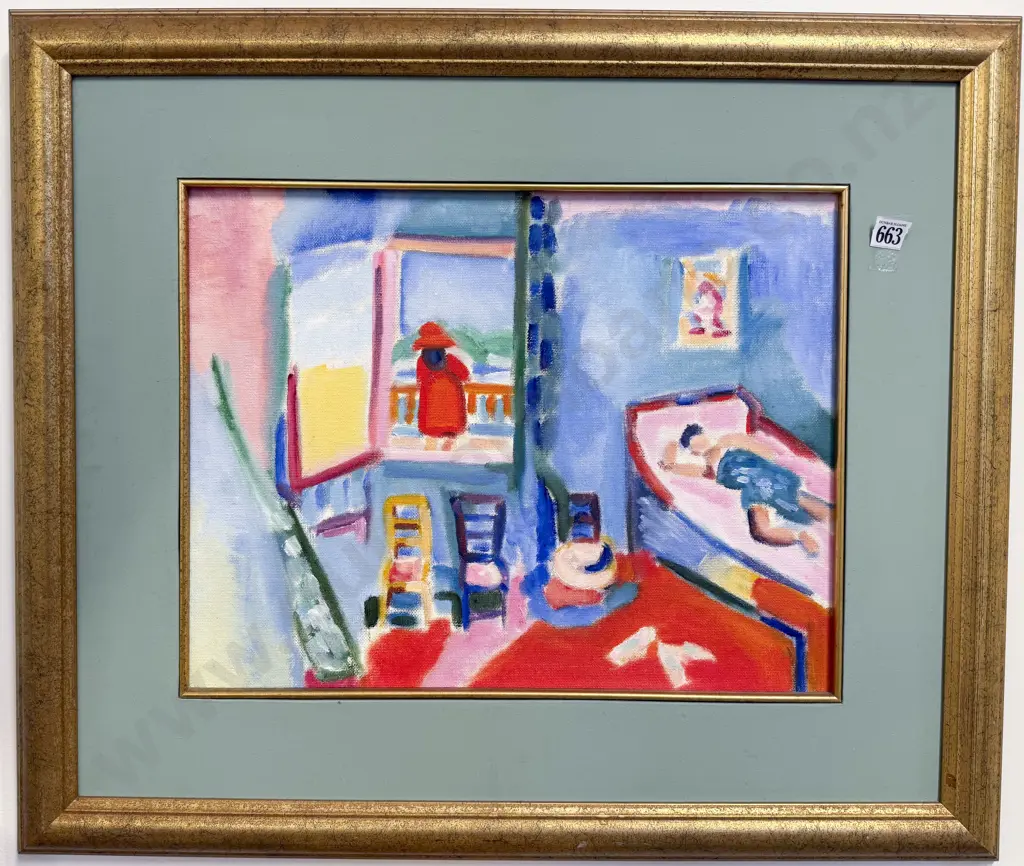 Unknown Artist - Interior Study - Acrylic on Canvas Board Image 1++