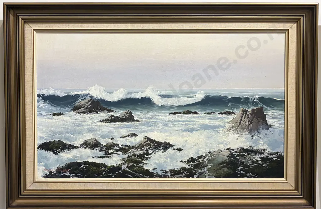 Robert Chilvers - Evening Light - Cloudy Bay - Oil on Board Image 1++
