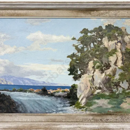 P K Kingdon - A Coastal Road - Wellington - Oil on Board