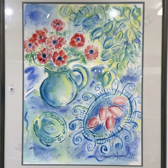 Annie Hayward - Still Life with Anemones - W/C
