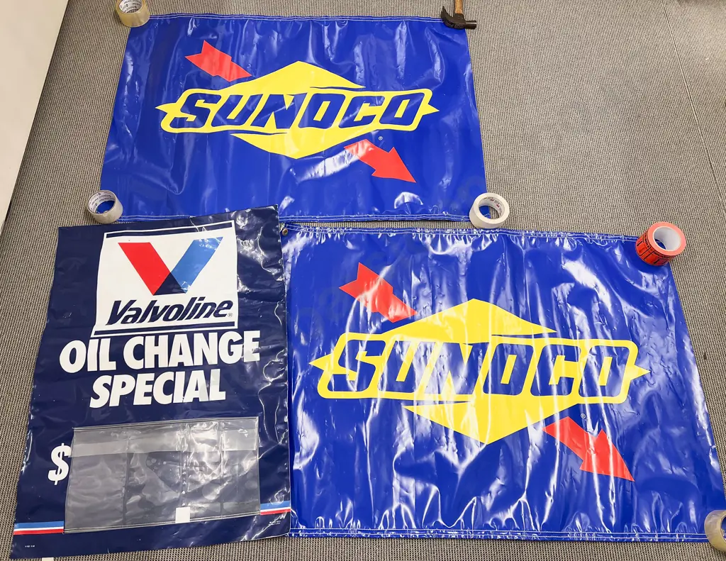 Two Sunoco PVC Advertising Posters & Other Image 1++