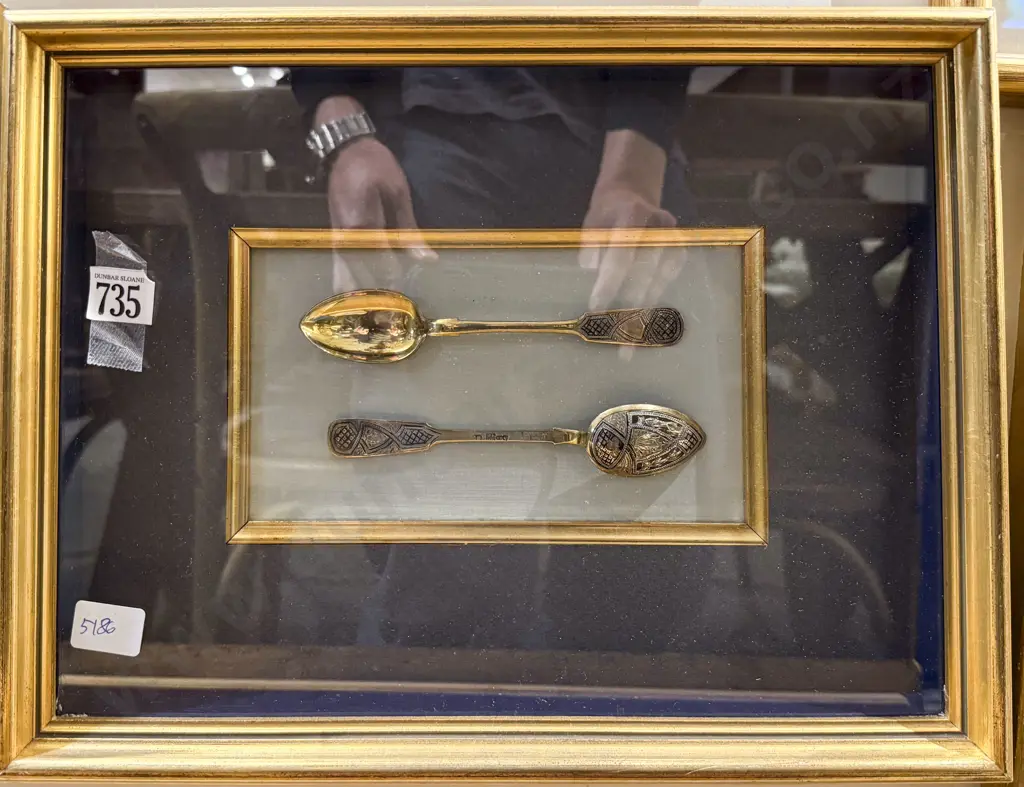 Pair Framed Decorative Spoons Image 1++