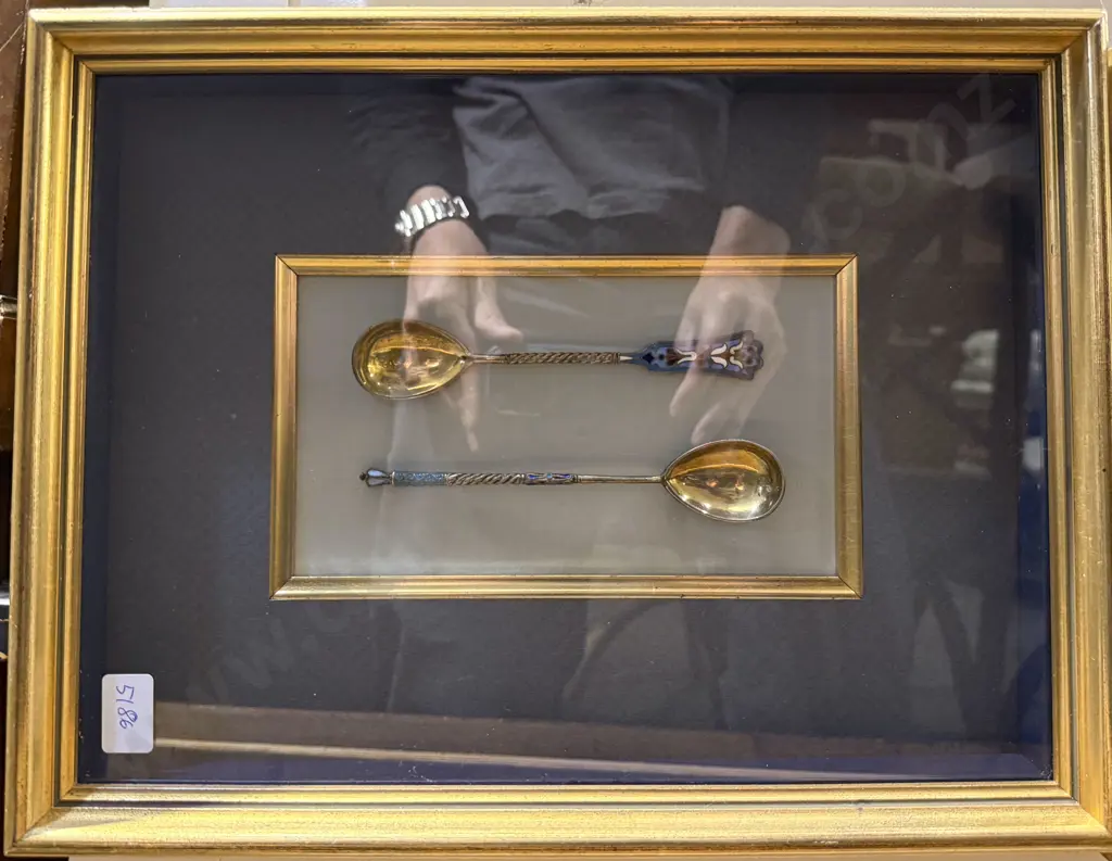 Pair Framed Decorative Spoons Image 1++